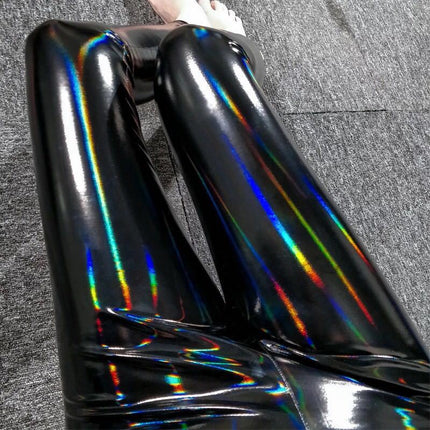New Magic Mirror All-sided Elastic Pu Leather Colorful Laser Soft Scratch Resistant Leggings Leather Skirt Leather Pants Gloves Fabric