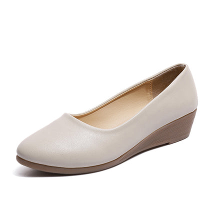 2024 Women's Summer Korean Style Low-Heeled Wedge Shoes Open-Toe Workplace Thick-Soled Sandals Foreign Trade Dropshipping