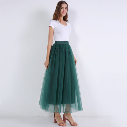 Amazon Explosions Women's European and American 4-Layer Mesh Puffy Skirt tulle skirtebay Explosions Floor Skirt
