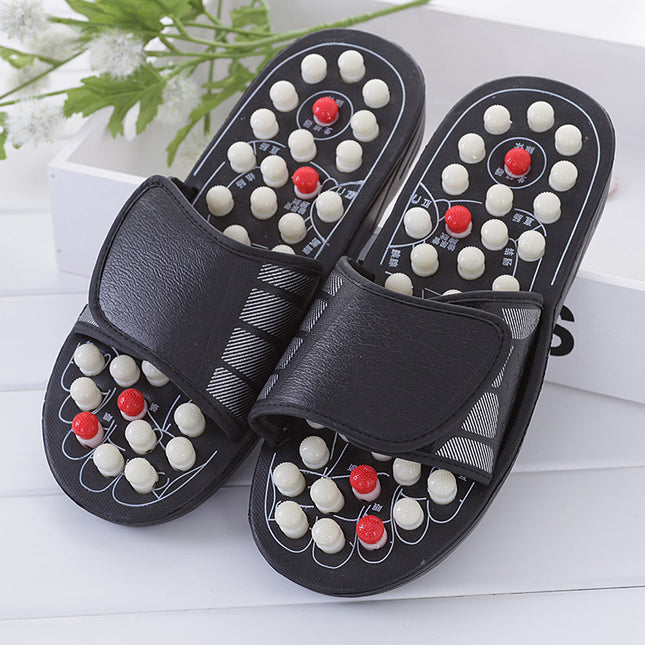 Home women's summer cool slippers indoor home non-slip home couple massage slippers foot acupuncture point foot massage shoes for men