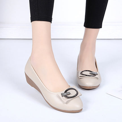 2024 Pointed Toe Shallow Mouth Flats for Women K-Style 2018 Elegant Metal Buckle Decorated Flats Heel Flats Women's Shoes Ol