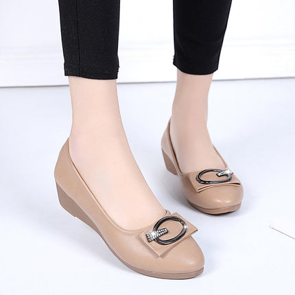 2024 Pointed Toe Shallow Mouth Flats for Women K-Style 2018 Elegant Metal Buckle Decorated Flats Heel Flats Women's Shoes Ol