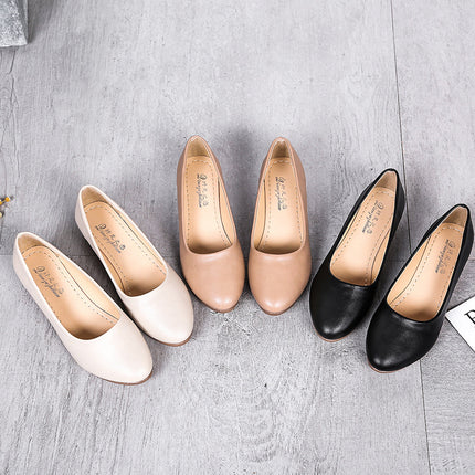 2024 Women's Summer Korean Style Low-Heeled Wedge Shoes Open-Toe Workplace Thick-Soled Sandals Foreign Trade Dropshipping