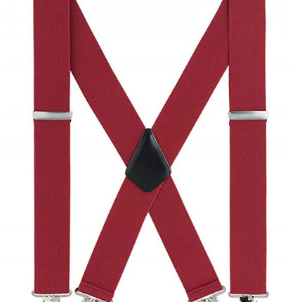 Men's Black Elastic Cross Strap Suspenders with 50mm Width, 5cm Wide Elastic Suspenders, X-Shaped Strong Elastic Suspenders for Foreign Trade