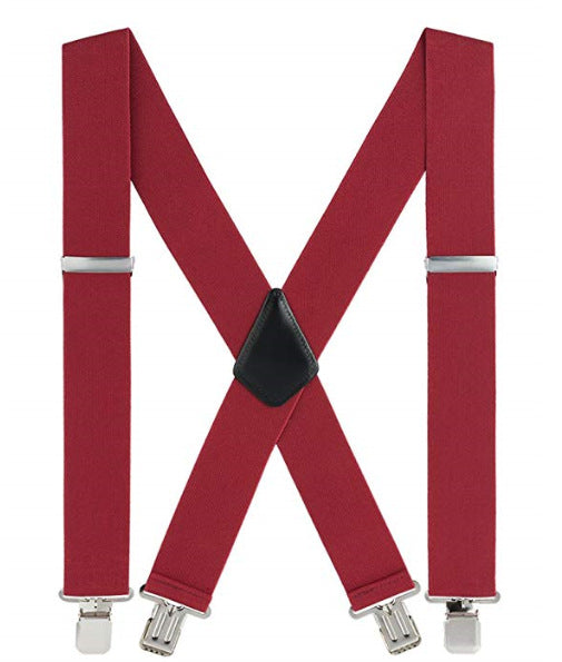 Men's Black Elastic Cross Strap Suspenders with 50mm Width, 5cm Wide Elastic Suspenders, X-Shaped Strong Elastic Suspenders for Foreign Trade