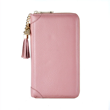 Foreign Trade Card Bag Women's Multi-Card Cowhide Anti-Theft Brush RFID Leather Anti-Degaussing Card Clip Zipper Credit Driver's License