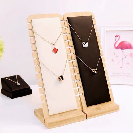 Bamboo and Wood Removable Necklace Display Rack Pendant Jewelry Jewelry Storage Rack Jewelry Store Window Display Props