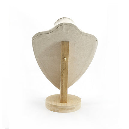 Solid Bamboo and Wood Creative Jewelry Portraits Neck Model Counter Display Props First Jewelry Necklace Pendant Display Shelf