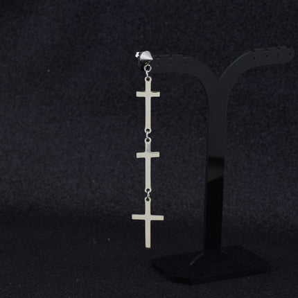 Cross earring earring chain personalized asymmetric earbone chain earring earring wholesale small public network red ear jewelry