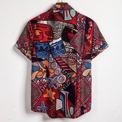 European code cross-border AliExpress foreign trade 2020 new summer men's plus size shirt trend men's short sleeve shirt men