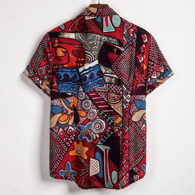 European code cross-border AliExpress foreign trade 2020 new summer men's plus size shirt trend men's short sleeve shirt men