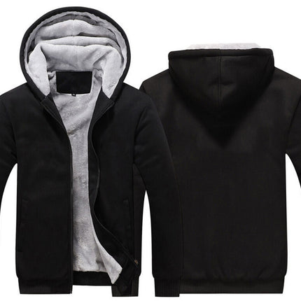 Cross-border exclusive foreign trade Public Version European size US fleece-lined plus size men's hoodie cardigan sweater customizable pattern