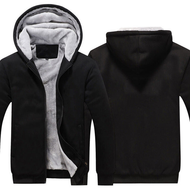 Cross-border exclusive foreign trade Public Version European size US fleece-lined plus size men's hoodie cardigan sweater customizable pattern