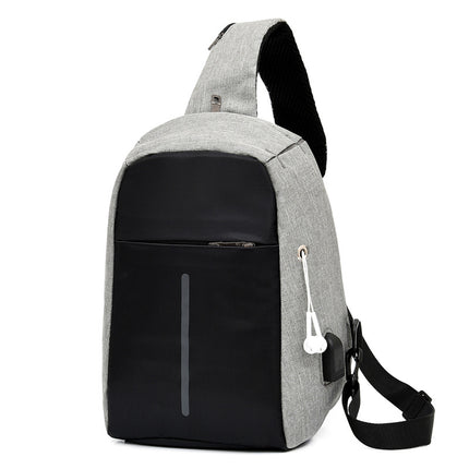 Cross-border creative business chest bag shoulder casual fashion diagonal bag men's computer bag usb bag manufacturers wholesale