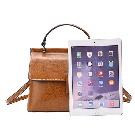 European and American Genuine Leather Women's Shoulder Crossbody Bag 2026 Women's Handbag Shoulder Bag Women's Genuine Leather Bag Large Capacity