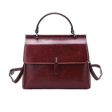 European and American Genuine Leather Women's Shoulder Crossbody Bag 2026 Women's Handbag Shoulder Bag Women's Genuine Leather Bag Large Capacity