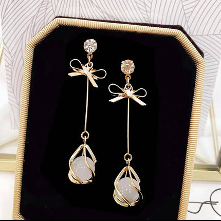 925 Silver Needle Oil Lucky Grass Star Earrings Korean Ins Internet Celebrity Elegant Slimming Earrings Women's Jewelry