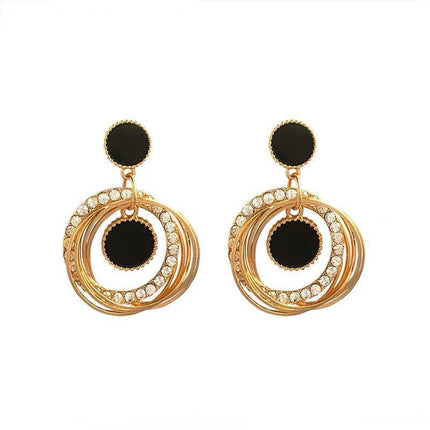 925 Silver Needle Oil Lucky Grass Star Earrings Korean Ins Internet Celebrity Elegant Slimming Earrings Women's Jewelry