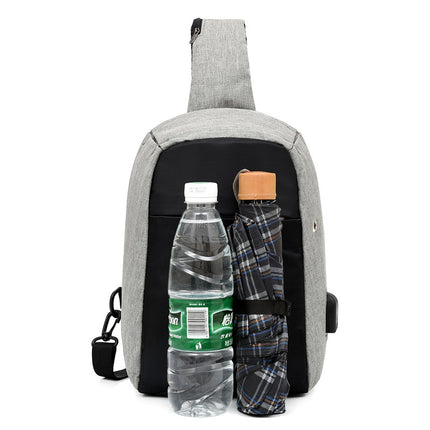 Cross-border creative business chest bag shoulder casual fashion diagonal bag men's computer bag usb bag manufacturers wholesale