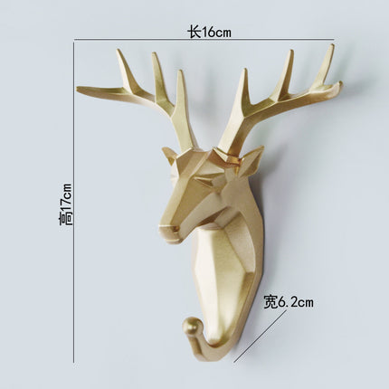 Creative Animal Clothes Hook Punch-free Deer Head Decoration Paste Clothes Hook Wall Coat Hook Door Rear Key Rack
