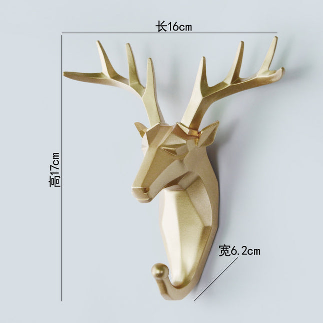 Creative Animal Clothes Hook Punch-free Deer Head Decoration Paste Clothes Hook Wall Coat Hook Door Rear Key Rack