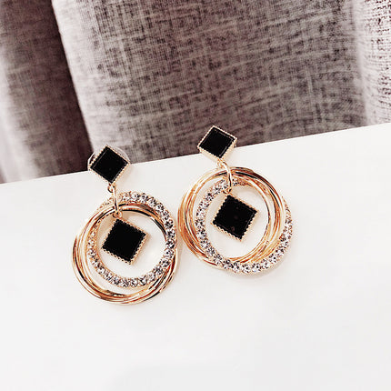 925 Silver Needle Oil Lucky Grass Star Earrings Korean Ins Internet Celebrity Elegant Slimming Earrings Women's Jewelry