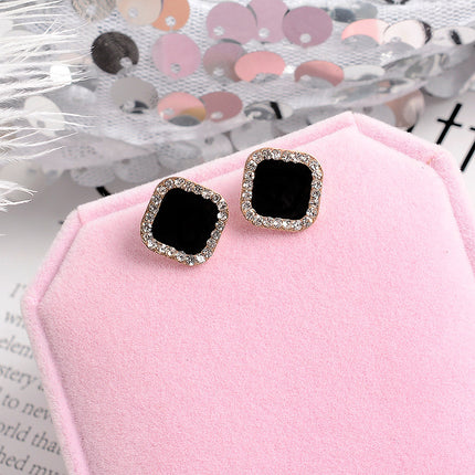 925 Silver Needle Oil Lucky Grass Star Earrings Korean Ins Internet Celebrity Elegant Slimming Earrings Women's Jewelry