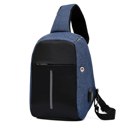Cross-border creative business chest bag shoulder casual fashion diagonal bag men's computer bag usb bag manufacturers wholesale