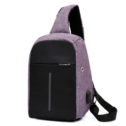 Cross-border creative business chest bag shoulder casual fashion diagonal bag men's computer bag usb bag manufacturers wholesale