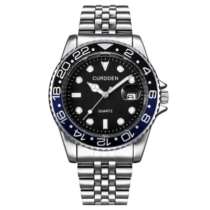 AliExpress brand watches men's foreign trade new fashion steel belt hip-hop water ghost calendar quartz watch a generation of hair