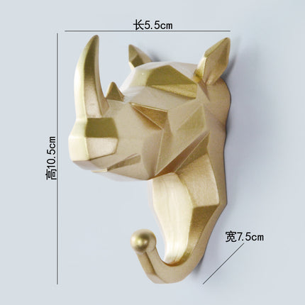 Creative Animal Clothes Hook Punch-free Deer Head Decoration Paste Clothes Hook Wall Coat Hook Door Rear Key Rack