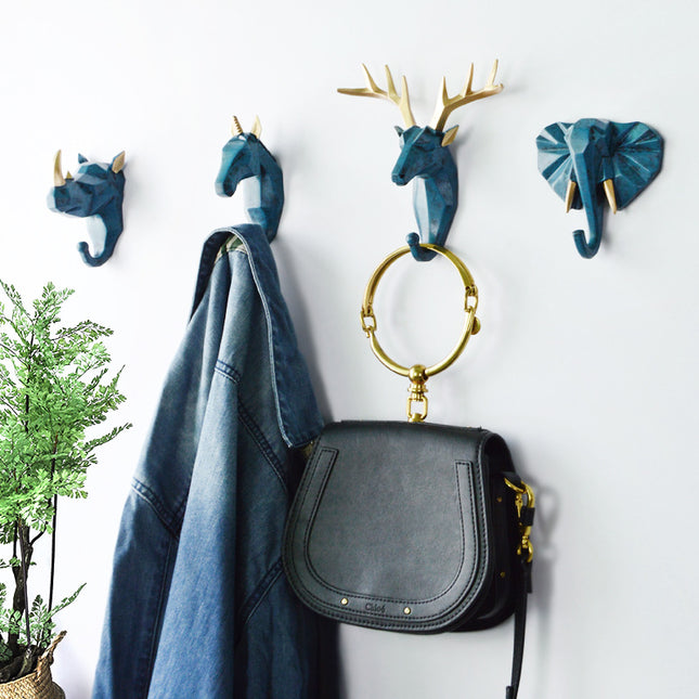 Creative Animal Clothes Hook Punch-free Deer Head Decoration Paste Clothes Hook Wall Coat Hook Door Rear Key Rack