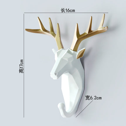 Creative Animal Clothes Hook Punch-free Deer Head Decoration Paste Clothes Hook Wall Coat Hook Door Rear Key Rack