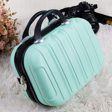 Custom logo 14 inch small handbag mini luggage suitcase storage bag portable case cosmetic bag
