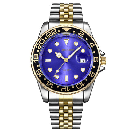 AliExpress brand watches men's foreign trade new fashion steel belt hip-hop water ghost calendar quartz watch a generation of hair