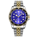 Between gold with blue face