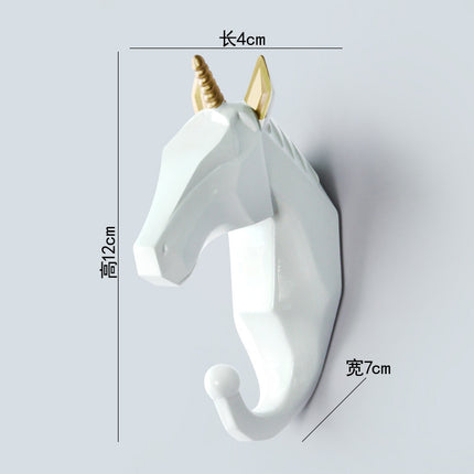 Creative Animal Clothes Hook Punch-free Deer Head Decoration Paste Clothes Hook Wall Coat Hook Door Rear Key Rack