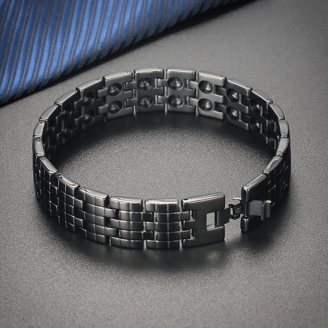Wish Cross-Border Hot Jewelry Magnet Pure Titanium Germanium Bracelet Men's Bracelet Factory Direct Approval