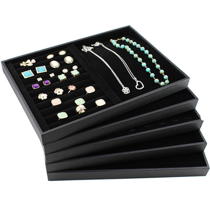 Black Uncovered Flannel Earrings Stud Ring Plate Jewelry Jewelry Display Props Set Jewelry Display Tray Wholesale