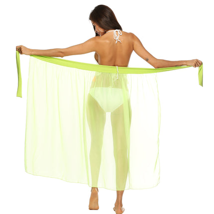 European and American Women's One-Piece Strappy Beach Skirt Tencel Chiffon Light and See-Through Sexy Skirt A6206