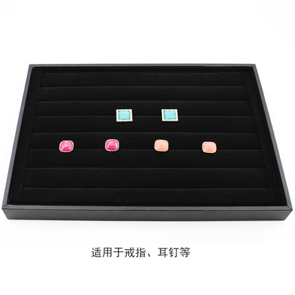 Black Uncovered Flannel Earrings Stud Ring Plate Jewelry Jewelry Display Props Set Jewelry Display Tray Wholesale