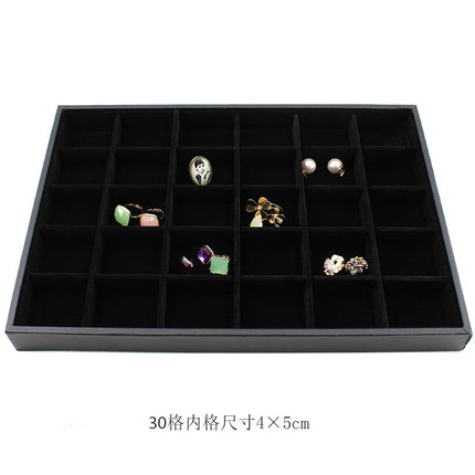 Black Uncovered Flannel Earrings Stud Ring Plate Jewelry Jewelry Display Props Set Jewelry Display Tray Wholesale