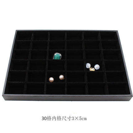 Black Uncovered Flannel Earrings Stud Ring Plate Jewelry Jewelry Display Props Set Jewelry Display Tray Wholesale