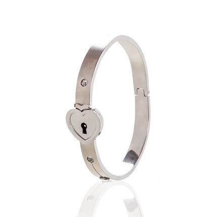 Tanabata Valentine's Day gift titanium steel concentric lock love lock bracelet key unlock couple jewelry factory direct sales