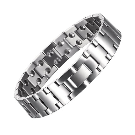 Cross-Border New Trendy Magnet Stainless Steel Bracelet for Men, Magnetic Titanium Steel Bracelet Manufacturer Direct Batch