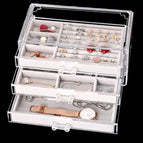 Flat handle 3 make-up box + gray flannel tray / See details