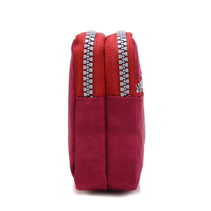 Baigou Supply Lightweight Fashion Mobile Phone Bag Women's Waterproof Nylon Double-Layer Clutch Bag Horizontal All-Match Collection Bag for Generating Hair