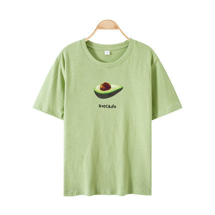 Internet Trendy Short-sleeved T-shirt Women's Summer New Short-sleeved Women's T-shirt Student Loose Korean-style All-match Fruit Printed Top Trendy
