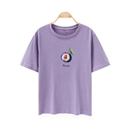 Internet Trendy Short-sleeved T-shirt Women's Summer New Short-sleeved Women's T-shirt Student Loose Korean-style All-match Fruit Printed Top Trendy