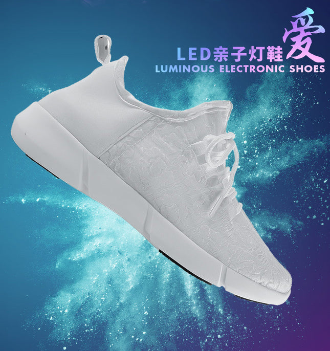 Factory Direct supply non-string lights colorful luminous shoes luminous shoes optical fiber shoes couple USB charging board shoes one-piece delivery